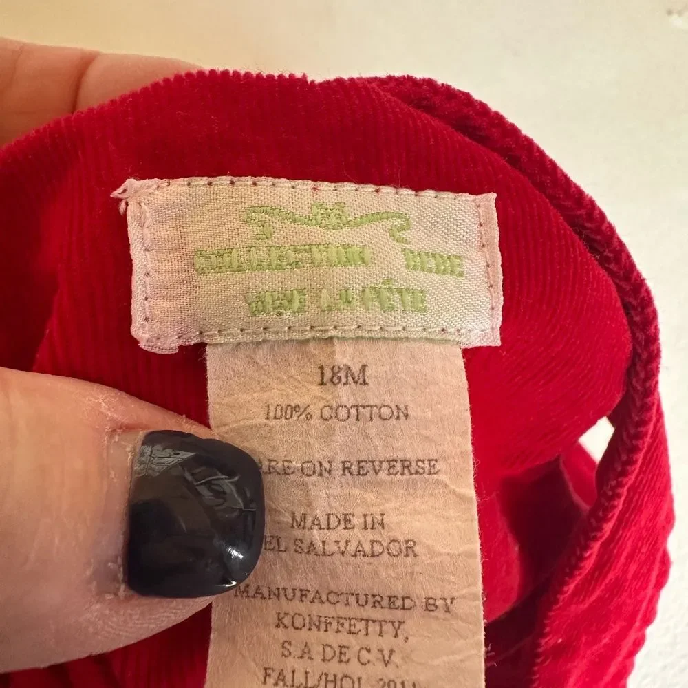 bebe Red Kids Overalls with Embroidery